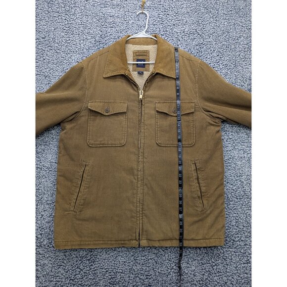 Y2K GAP Sherpa Lined Corduroy Jacket Mens XL Full Zip Trucker Classic 90s Brown - Picture 12 of 14